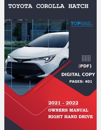 toyota corolla hatchback 2021-2022 owners manual